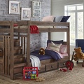 6989 Chestnut Twin/Twin Stair Bed w/ 6960 3 Drawer Underbed
