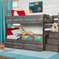 2087 Driftwood Twin/ Twin Stair Bed/ 250 Underbed