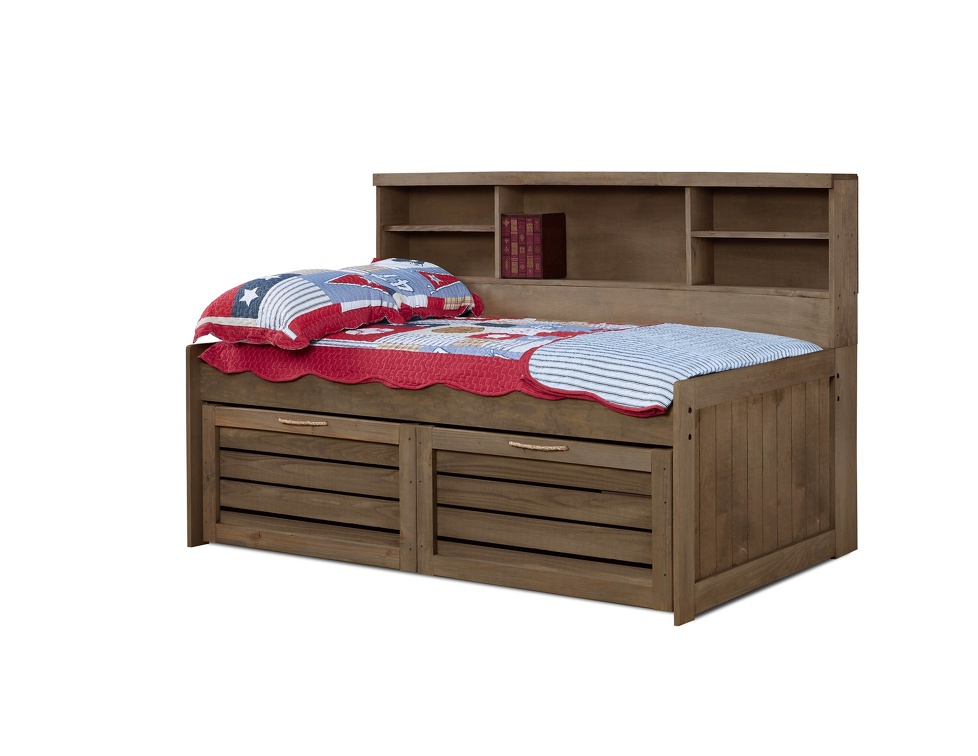 694 Chestnut Twin Day Bed/ 641 Set of 2 Crates