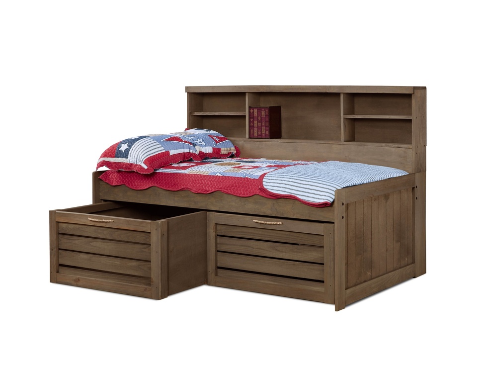 694  Chestnut Twin Day Bed/ 641 Crates
